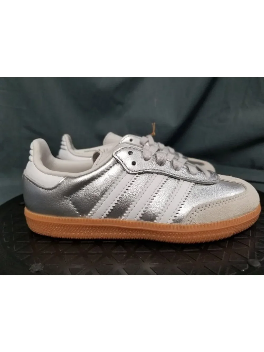 Adidas Samba OG C (PS) Silver White Gum KK2344 Kids Size 2 NEW NO BOX!